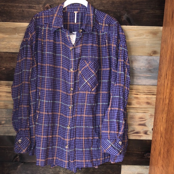 Free People Break My Stride Button Up Top - Picture 3 of 5